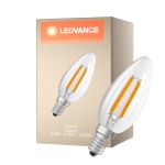 Ledvance Classic LED E14 Kerze Fadenlampe Klar 2.9W 470lm - 827 Extra Warmweiß | Dimmbar - Ersatz Für 40W
