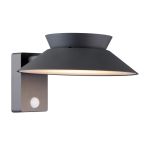 Nordlux Solar Wandleuchte Justina Metall Anthrazit 400lm - 830 Warmweiß | IP44 - Bewegungs- und Lichtsensor