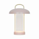 Nordlux Tischlampe Mirano Metall und Glas Rosa 3W 150lm - 830 Warmweiß | 3-Stufen Dimmbar