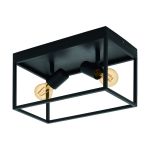 Eglo Deckenleuchte Silentina Stahl Schwarz | IP20 - Geeignet für 2x E27 