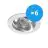 Mehrfachpackung 6x Noxion Einbau Spot Drome MR16 schwenkbar Aluminium | Ausschnitt 69mm - GU10 Sockel
