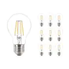 Mehrfachpackung 10x Philips Corepro LED Glühbirne E27 Birne Klar 4.3W 470lm - 827 Extra Warmweiß | Ersatz für 40W